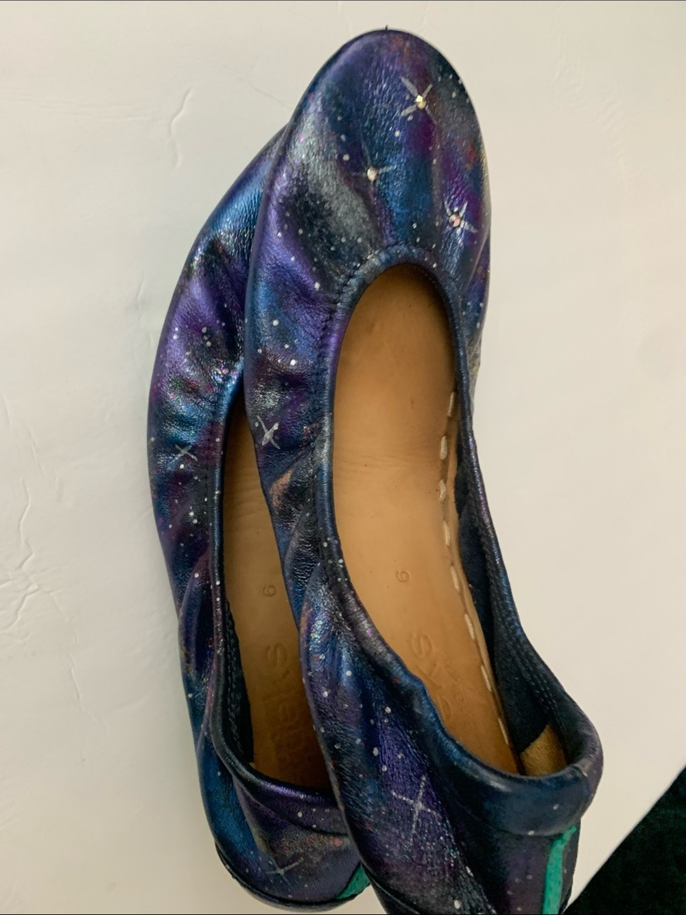Tieks Hand-Painted Galaxy Ballet Flats - Purple, Blue & Teal Accents - Picture 4 of 8